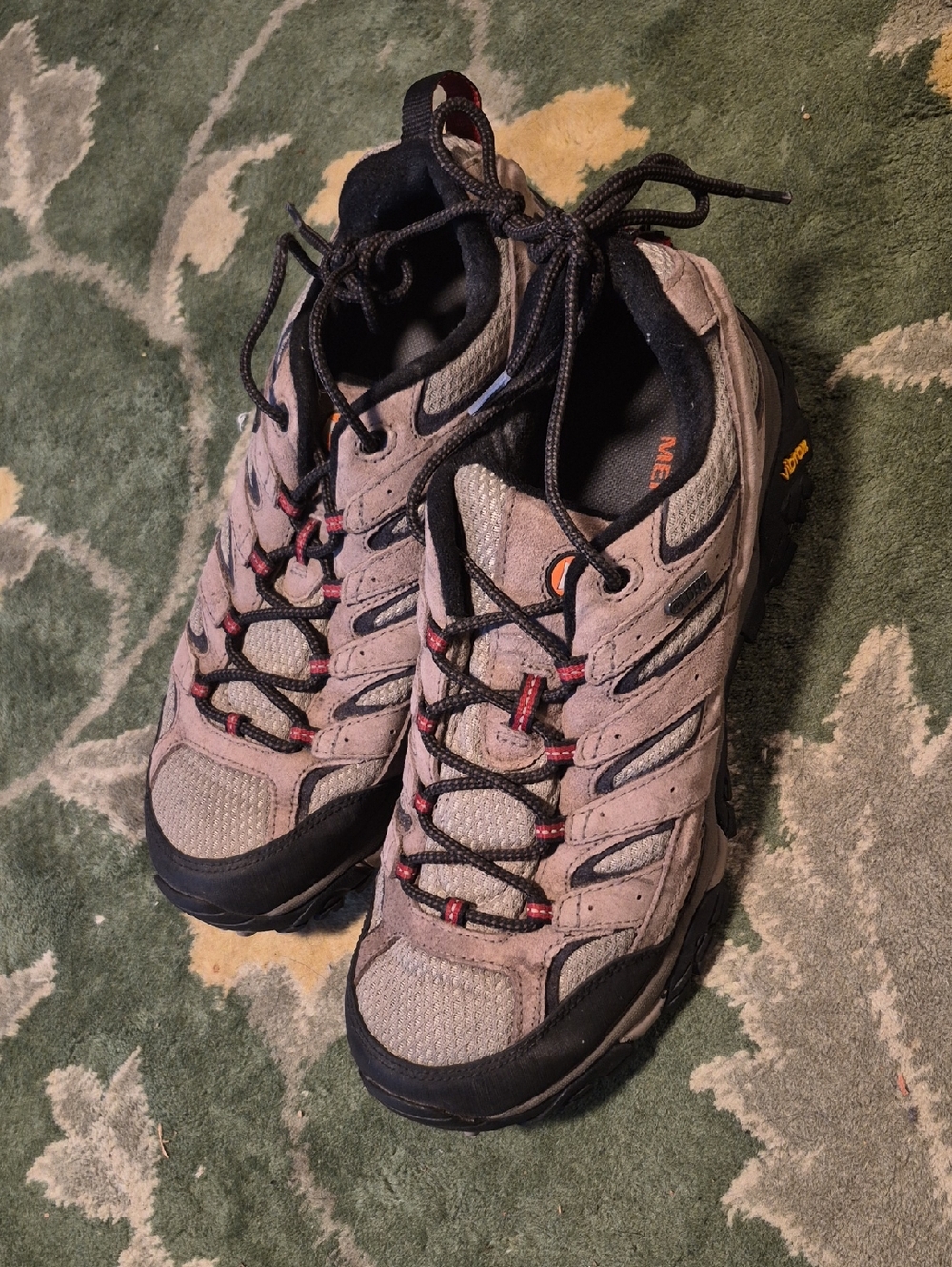 Merrell Men's Beige Brown Hiking Boots with Black Accents